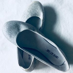 Lower East Side Silver Sparkly Flats Size 7